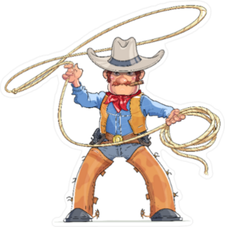 Cowboy and Lasso Sticker