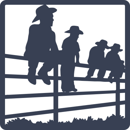 Cowboy And Sons Sitting On A Fence Sticker
