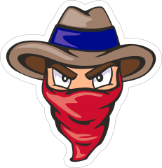 Cowboy Bandit Mascot Sticker