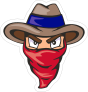 Cowboy Bandit Mascot Sticker