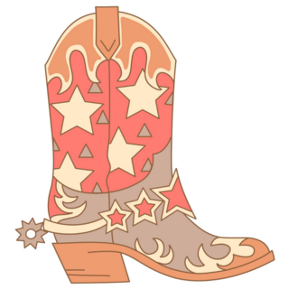 Cowboy Boot Western Stars Sticker