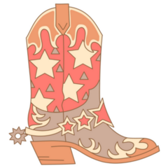 Cowboy Boot Western Stars Sticker