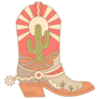 Cowboy Boot With Green Cactus Sticker