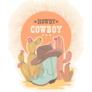 Cowboy Boots And Cactuses American Sticker