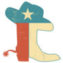 Cowboy Boots And Hat Texas Flag Sticker