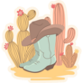 Cowboy Boots Desert Illustration Sticker