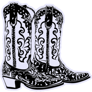 Cowboy Boots Hand Drawn Sticker