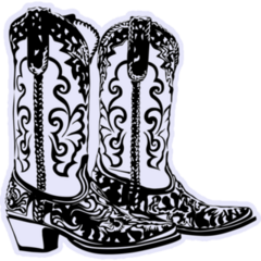 Cowboy Boots Hand Drawn Sticker