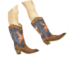 Cowboy Boots Illustration By Watercolor Sticker