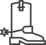 Cowboy Boots Line Icon Sticker