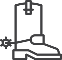 Cowboy Boots Line Icon Sticker