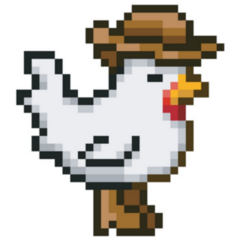 Cowboy Chicken, Pixel Art Sticker