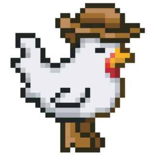 Cowboy Chicken, Pixel Art Sticker