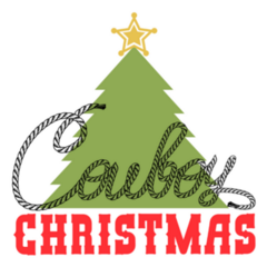 Cowboy Christmas Card Sticker