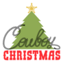 Cowboy Christmas Card Sticker