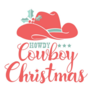 Cowboy Christmas Festive Hat Sticker