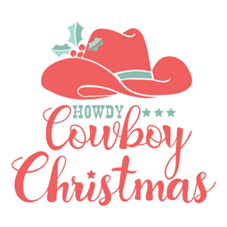Cowboy Christmas Festive Hat Sticker