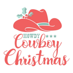 Cowboy Christmas Festive Hat Sticker