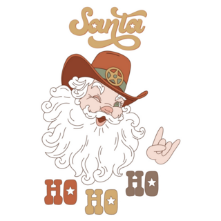 Cowboy Christmas Santa Sticker