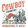 Cowboy Country Wandering West Sticker 