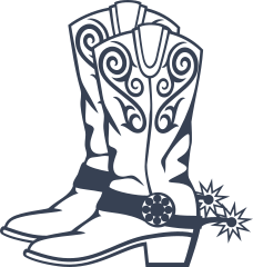 Cowboy Cowgirl Boots With Swirls And Spurs Sticker