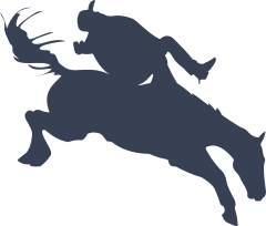 Cowboy Flying Off A Horse Sticker