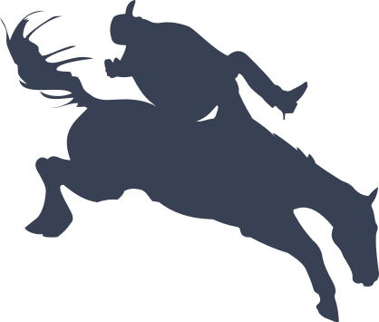 Cowboy Flying Off A Horse Sticker