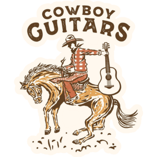 Cowboy Guitars Illustration Sticker