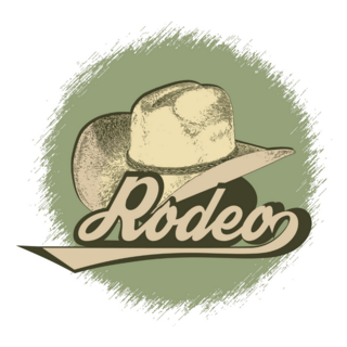 Cowboy Hat And Rodeo Lettering Sticker