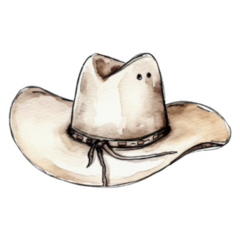 Cowboy Hat Watercolor Sticker