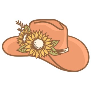Cowboy Hat With Yellow Sunflowers Sticker
