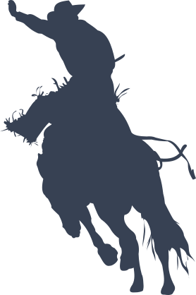 Cowboy Having Fun Riding A Horse Sticker