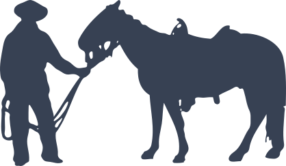 Cowboy Holding A Horse Sticker