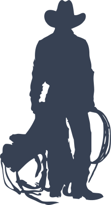 Cowboy Holding A Saddle And Rope Sticker