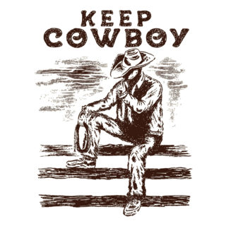 Cowboy Illustration Keep Cowboy Sticker