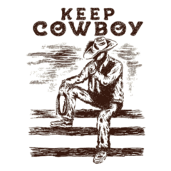 Cowboy Illustration Keep Cowboy Sticker