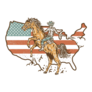 Cowboy Illustration Rodeo USA Sticker