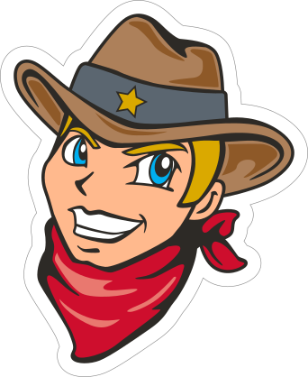 Cowboy Junior Sheriff Mascot Sticker