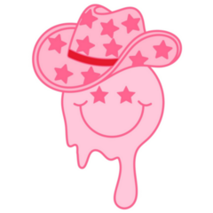 Cowboy Melting Smile Pink Sticker