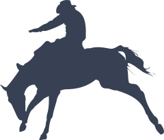 Cowboy On Bucking Horse Shape Sticker