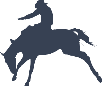Cowboy On Bucking Horse Shape Sticker
