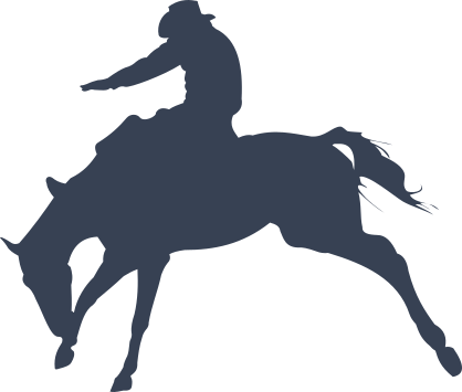 Cowboy On Bucking Horse Shape Sticker