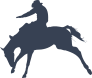 Cowboy On Bucking Horse Shape Sticker