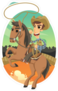 Cowboy On Bucking Horse Sticker