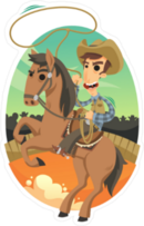 Cowboy On Bucking Horse Sticker
