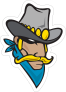 Cowboy Outlaw Mascot Sticker