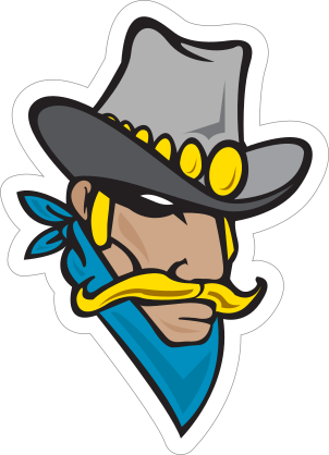 Cowboy Outlaw Mascot Sticker