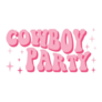 Cowboy Party Pink Lettering Sticker