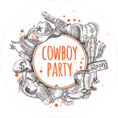 Cowboy Party Sticker
