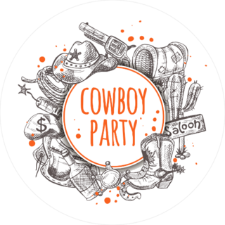 Cowboy Party Sticker
